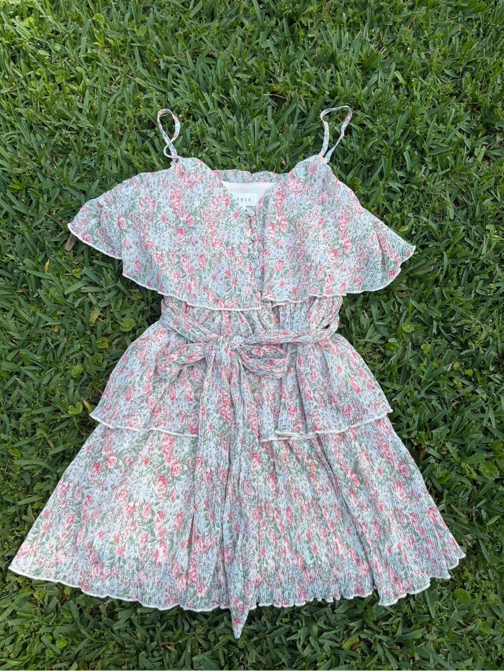 Mable Floral Tiered Ruffle Mini Dress NWT Size Small Cottagecore Boho